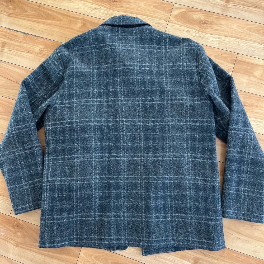 Pendleton Wool Jacket Coat Size Medium Plaid Navy… - image 7